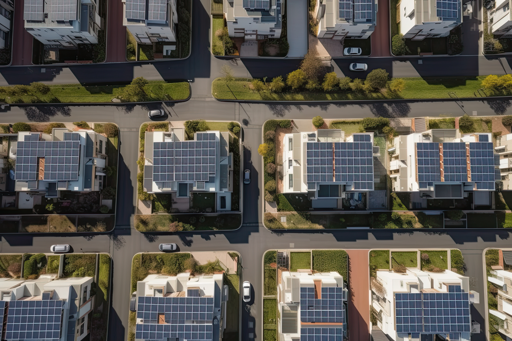 aerial-view-modern-residential-area-with-solar-panels